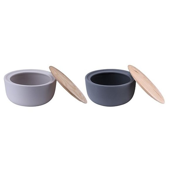 BRAND NEW Haven Designer Ceramic and Wood Vanity Container & Jewelry Box & Tray - Picture 2 of 7